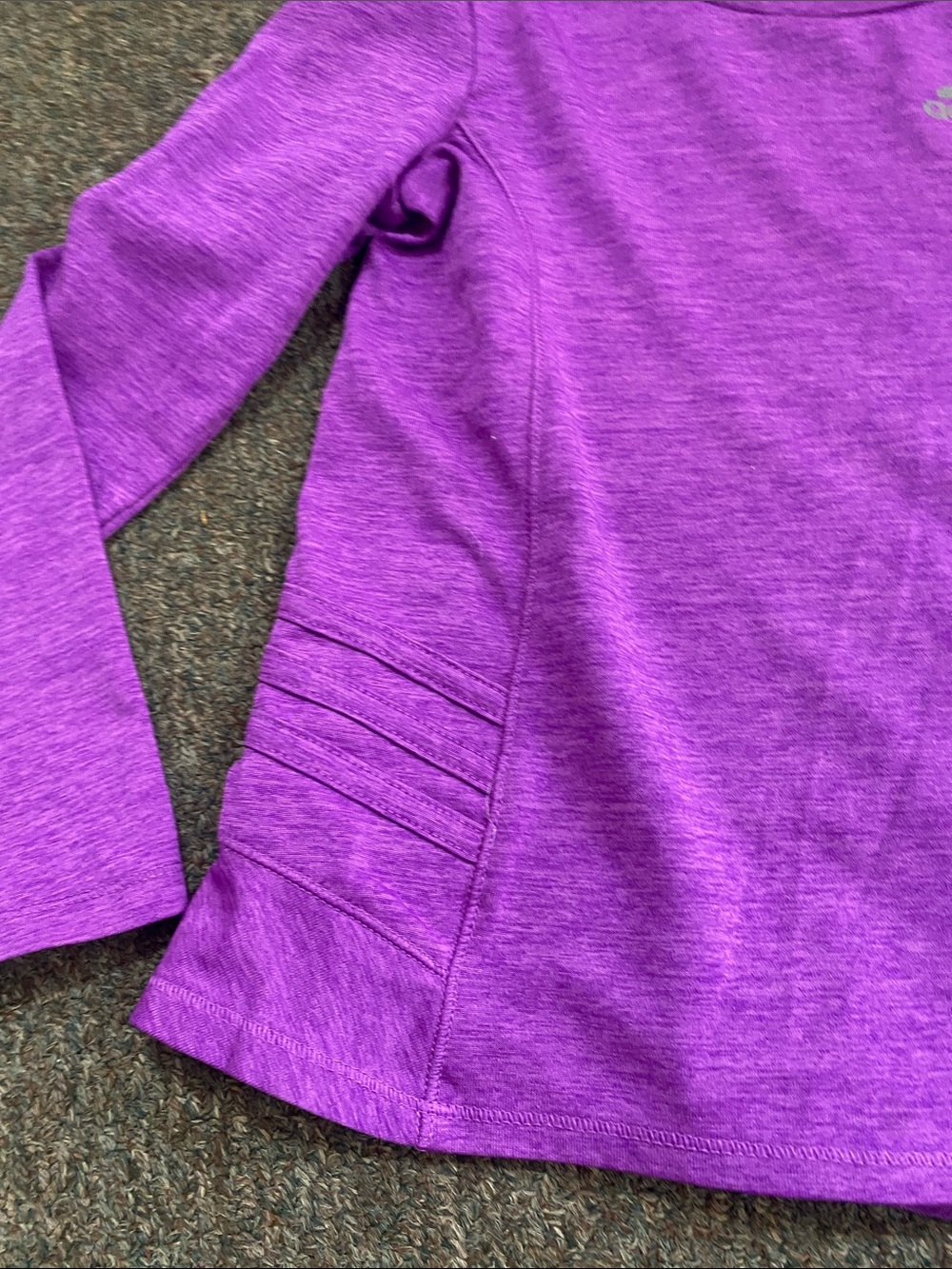 adidas Girls' Pink & Purple Active Tops with Heather Gray Zip Jacket - Picture 7 of 16